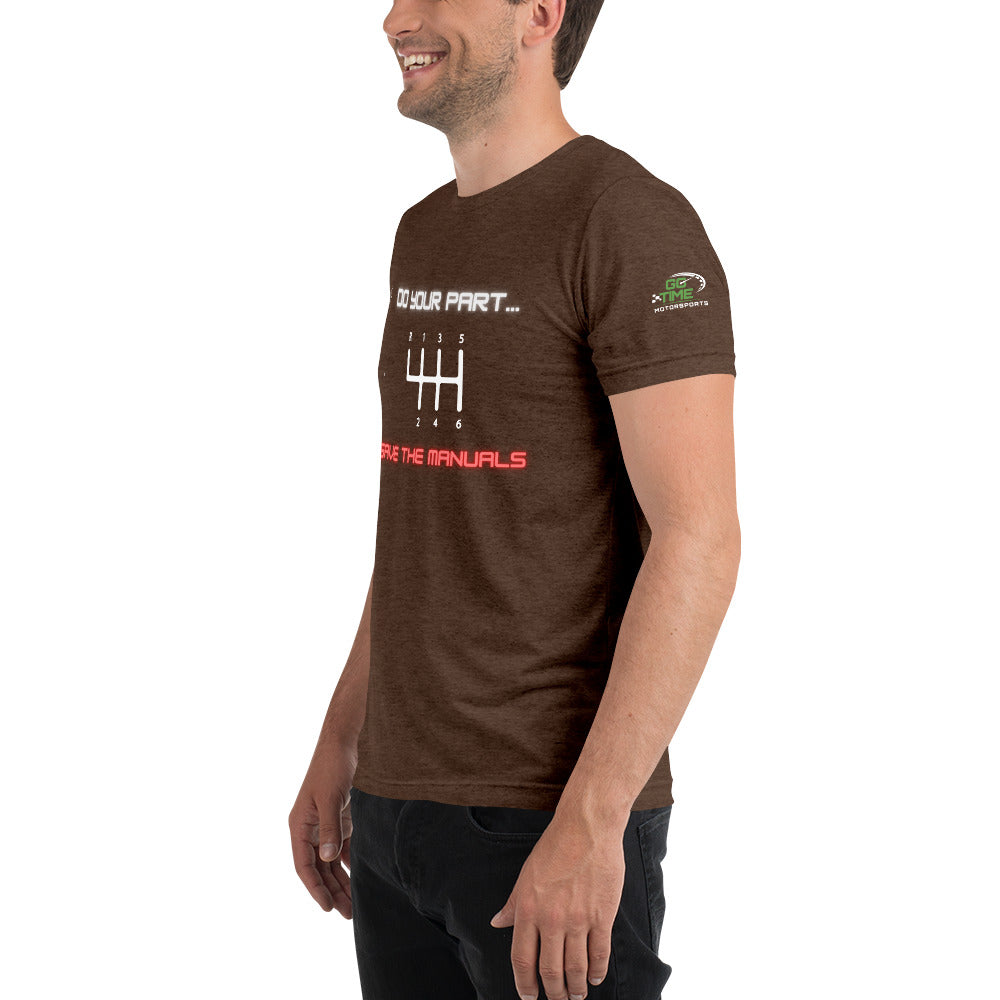 Save the Manuals Triblend Short sleeve t-shirt