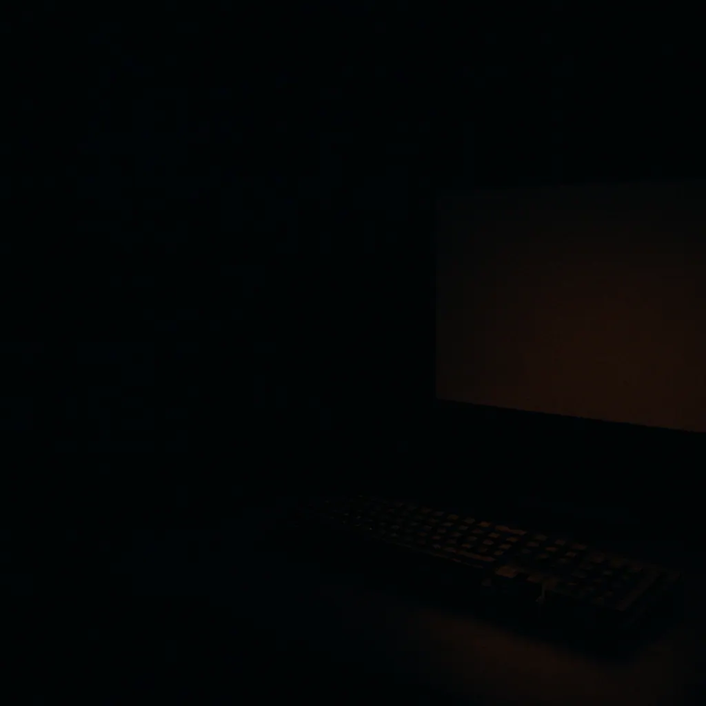 Dark professional workspace at night