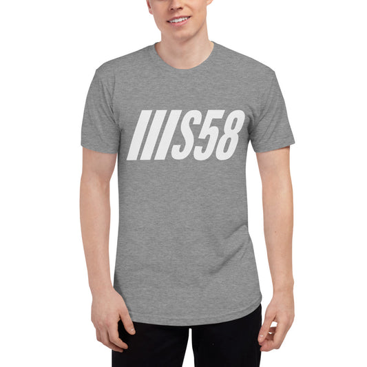 S58 - White Unisex Tri-Blend Track Shirt