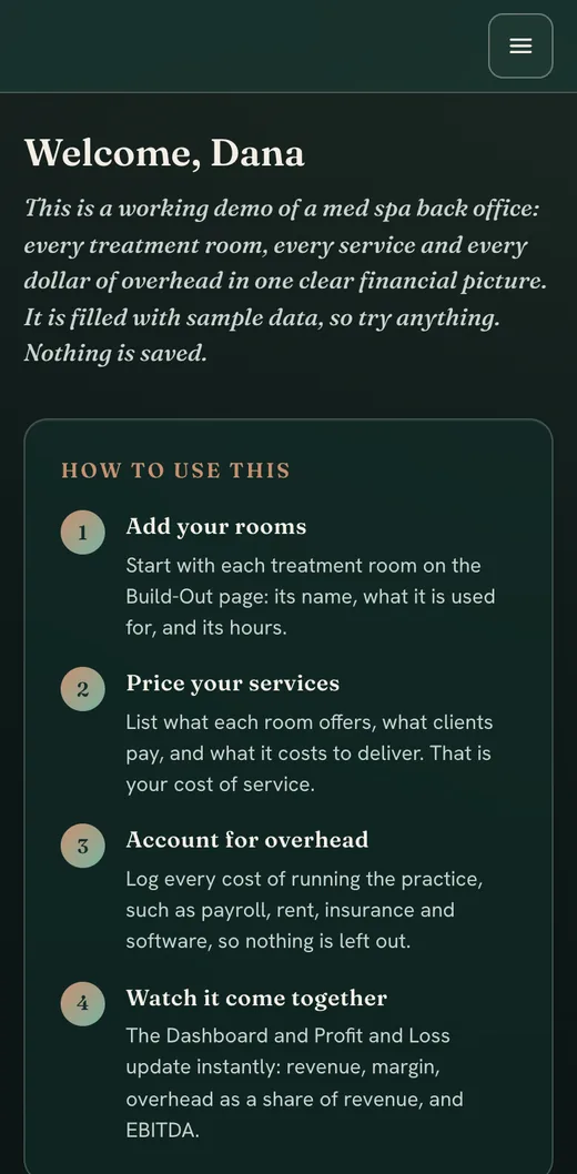 615 Wellness's build-out on a phone