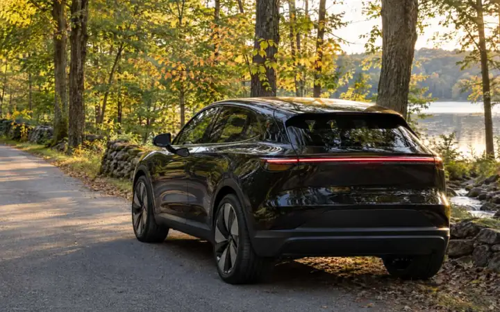 The Model Y, side on